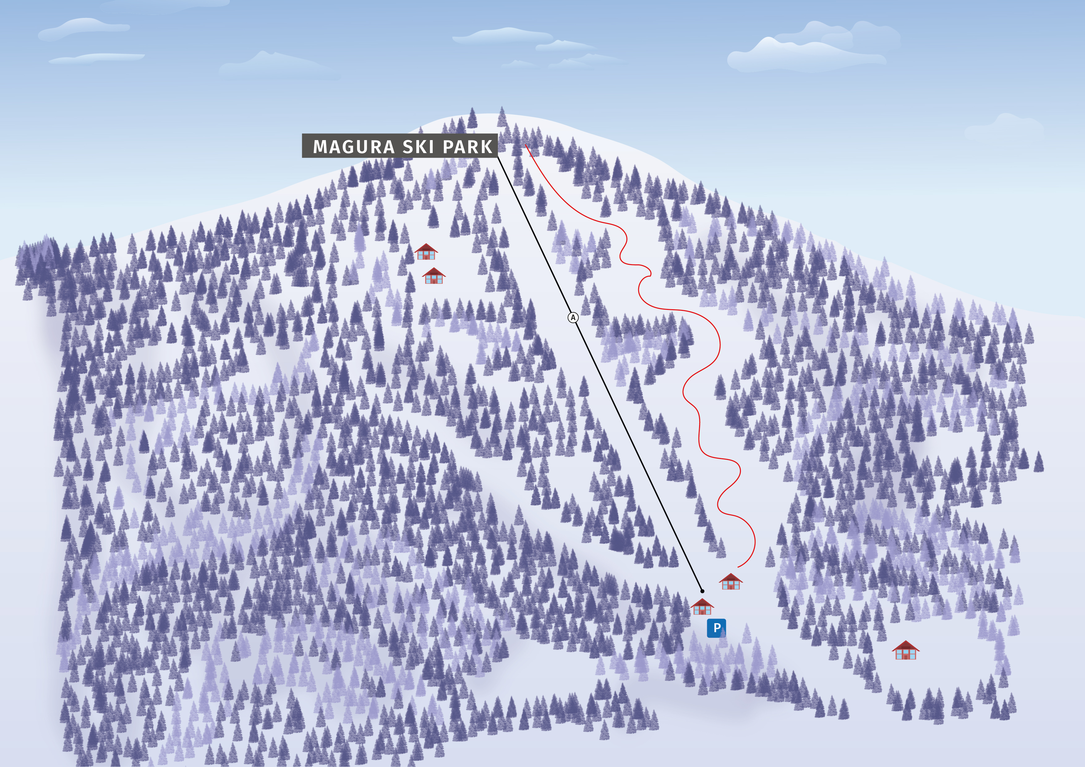 mapa stacji narciarskiej Magura Ski Park 
