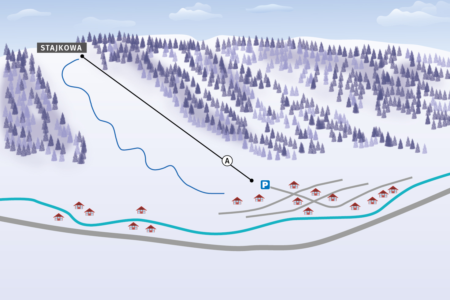 mapa stacji narciarskiej Stajkowa